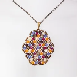 Pendant 45cm - Malvina Oval-Bronze Chain - Pendant 45cm - Laiton bronze